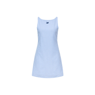 Cartie Linen Office Mini Dress Striped Blue-S