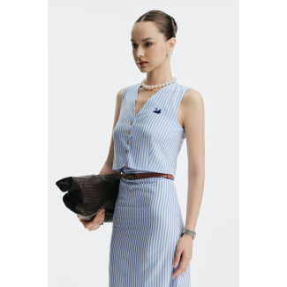 Cellie Office Gile Top Blue-M