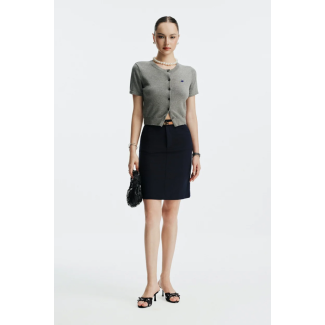 Cherrie Short Sleeve Office Cardigan Grey