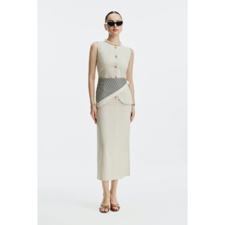 Jacine Office Maxi Skirt Grey